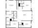 A detailed floor plan of a home highlighting bedrooms, bathrooms, living room, and walk-in closets with dimensions at 3213 Blackley Old, Douglasville, GA 30135