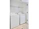 Bright laundry area includes a washer, a dryer, and convenient wire shelving at 285 Centennial Olympic Park Nw Dr # 903, Atlanta, GA 30313