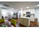 Open concept basement kitchen and living area with hardwood floors at 160 Edgewater Trl, Fayetteville, GA 30215