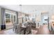 Elegant dining room with a view to the gourmet kitchen at 729 Keystone Dr, Woodstock, GA 30188
