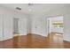Bright bedroom featuring hardwood floors, double closets and doorways to adjoining rooms at 420 Argonne Nw Dr, Atlanta, GA 30305