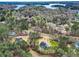 Idyllic aerial shot of houses with expansive yards surrounded by dense woods, creating a serene setting at 3745 Pilgrim Mill Rd, Cumming, GA 30041