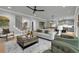 Open-concept living area with modern decor, comfortable seating, and staircase view at 3745 Pilgrim Mill Rd, Cumming, GA 30041