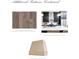 Selections of hardwood flooring and stacked upper kitchen cabinets with a white chimney hood at 160 Chiswick Cir, Alpharetta, GA 30009