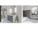 Modern bathroom with a freestanding tub and dual vanities at 1276 A Rutledge Rd, Acworth, GA 30101
