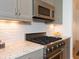 Close up of the kitchen featuring stainless steel appliances and a decorative backsplash at 3630 Peachtree Ne Rd # 2305, Atlanta, GA 30326