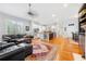 Open floor plan living area with hardwood floors and kitchen views at 61 Alden Nw Ave, Atlanta, GA 30309