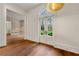 Bright foyer with double doors and arched transom window and beautiful hardwood floors at 3488 Tuxedo Nw Rd, Atlanta, GA 30305