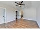 Large bedroom with hardwood floors and multiple entry points at 3609 Centerville Rosebud Rd, Snellville, GA 30039