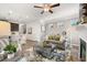 Open concept living room with a view into the kitchen and breakfast area at 2720 Ravencliff Dr, Austell, GA 30168