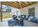 Covered back patio with comfortable seating and stylish outdoor decor at 207 Eagles Flight, Villa Rica, GA 30180