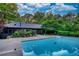 Inviting pool with a concrete surround and lush greenery, perfect for relaxing and entertaining guests at 110 Cove Ln, Social Circle, GA 30025