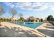 Community pool with pool house and partially covered with a safety tarp for the winter months at 120 Mill Creek Dr, Canton, GA 30115