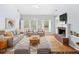 Living room features hardwood floors, fireplace, and stylish furniture at 500 Meadowmeade Ln, Lawrenceville, GA 30043