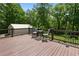 Outdoor deck offers a serene view of the lush greenery and storage shed at 291 Miquel Jorge Ln, Canton, GA 30115
