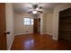Bedroom with wood floors and ceiling fan at 2071 Carthage Rd, Tucker, GA 30084