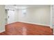 Bedroom with barn door and a spacious closet that features custom shelving at 952 Lindbergh Ne Dr, Atlanta, GA 30324