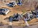 Aerial view of home and surrounding neighborhood, showcasing landscaping and community at 3419 Concord Loop, Atlanta, GA 30349