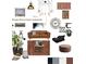 Industrial design board style featuring a brown leather couch and a black beanbag chair at 5566 Kingsport Dr, Atlanta, GA 30342