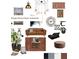 Industrial design board featuring warm leathers, brick accents, and vintage-inspired lighting for a unique home style at 855 Peachtree St # 2205, Atlanta, GA 30308