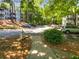 Exterior view of the community parking lot with well-maintained landscaping and mature trees at 504 Vicksburg Pl, Atlanta, GA 30350