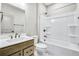 Bathroom with a tub, shower, and wood vanity at 112 Laurel Farms Ln, Dallas, GA 30157