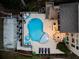 Aerial view of the backyard oasis with pool, and basketball court at 443 Wimbledon Ne Rd, Atlanta, GA 30324