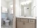 Simple bathroom with single vanity and tile floor at 443 Wimbledon Ne Rd, Atlanta, GA 30324