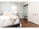 Charming bedroom with built-in workspace and hardwood floors at 443 Wimbledon Ne Rd, Atlanta, GA 30324