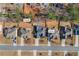 Aerial view of home showing the fire pit and the .29 acre lot in Lawrenceville, GA at 374 Cherington Ln, Lawrenceville, GA 30044