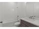 Clean bathroom with shower/tub combo and vanity at 2023 Fern Mountain Ln, Marietta, GA 30064