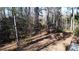 A backyard and wooded area viewed from a balcony on a sunny day at 3685 Emily Way, Atlanta, GA 30349