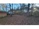 Spacious backyard with mature trees and leaf covered ground at 557 Mccullough Rd, Stockbridge, GA 30281