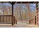 View from the covered porch, showcasing the natural landscape and surrounding trees at 49 Holly Springs Ne Rd, White, GA 30184