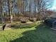 Wooded backyard with a deck and walking bridge at 1025 Charleston Trce, Roswell, GA 30075