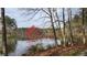 Beautiful view of the calm lake surrounded by trees and greenery at 27 Danbury Hill # Coweta, Sharpsburg, GA 30277