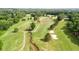 Scenic aerial view of a lush golf course with a water feature and mature trees at 6705 Brookline Ct, Cumming, GA 30040