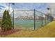 Well-lit tennis court with chain-link fence at 5671 Radford Loop, Fairburn, GA 30213