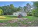 Single-story home with unfinished exterior, set on a spacious lot with mature trees and lawn at 1565 Dr Bramblett Rd, Cumming, GA 30028