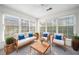 Bright sunroom with lots of windows and rattan furniture at 1115 Cannongate Sw Xing, Marietta, GA 30064