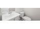 Clean bathroom with a white pedestal sink, a standard toilet, and neutral wall colors at 40 Spirea Way, Auburn, GA 30011