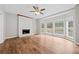 Living room with hardwood floors and fireplace at 1238 Sandy Creek Rd, Fayetteville, GA 30214