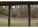 View of the backyard from covered patio, showing wooded area at 1010 Coleman Place Dr, Roswell, GA 30075