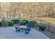 Brick patio with wicker furniture and a glass-top table at 6740 Mountain Lake Ln, Cumming, GA 30028