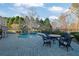 Brick patio with a pool and seating area for relaxation at 6740 Mountain Lake Ln, Cumming, GA 30028