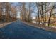 Paved road winds through a wooded area near a pond at 6740 Mountain Lake Ln, Cumming, GA 30028