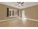 Bedroom with laminate floors, ceiling fan and good natural lighting at 271 Brooks Rackley Rd, Dallas, GA 30157