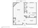 Floor plan featuring a fireplace, living room, kitchen, primary bedroom, and primary bathroom at 351 Washington Ne Ave # 302, Marietta, GA 30060