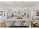 Modern kitchen with large island, white cabinets, and stainless steel appliances at 6220 Vickery Creek Rd, Cumming, GA 30040