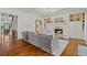 Living room with fireplace and built-in shelving at 6220 Vickery Creek Rd, Cumming, GA 30040